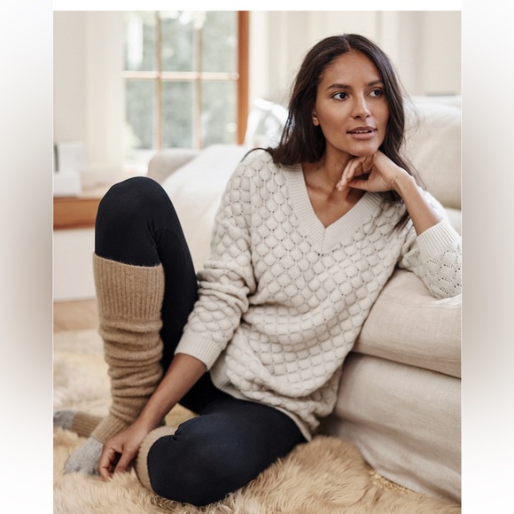 Garnet Hill Sweaters - GARNET HILL CASHMERE OVERSIZED COCOON SILHOUETTE SWEATER IN LIGHT PINK SIZE S